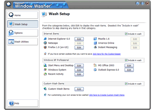 Click to view Webroot Window Washer 6.5 screenshot