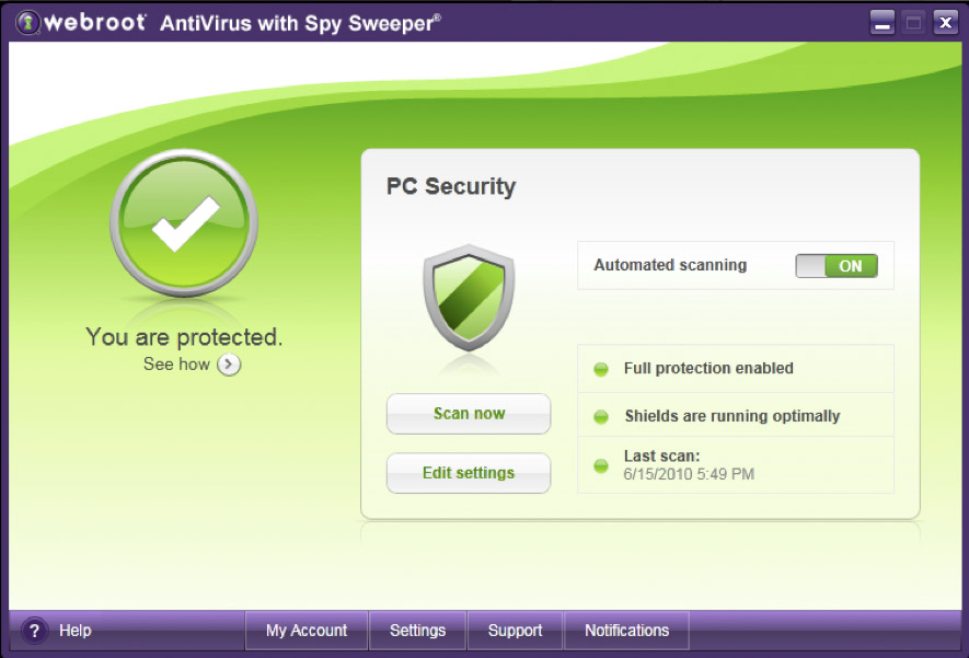 Webroot AntiVirus with Spy Sweeper 2011 screenshot