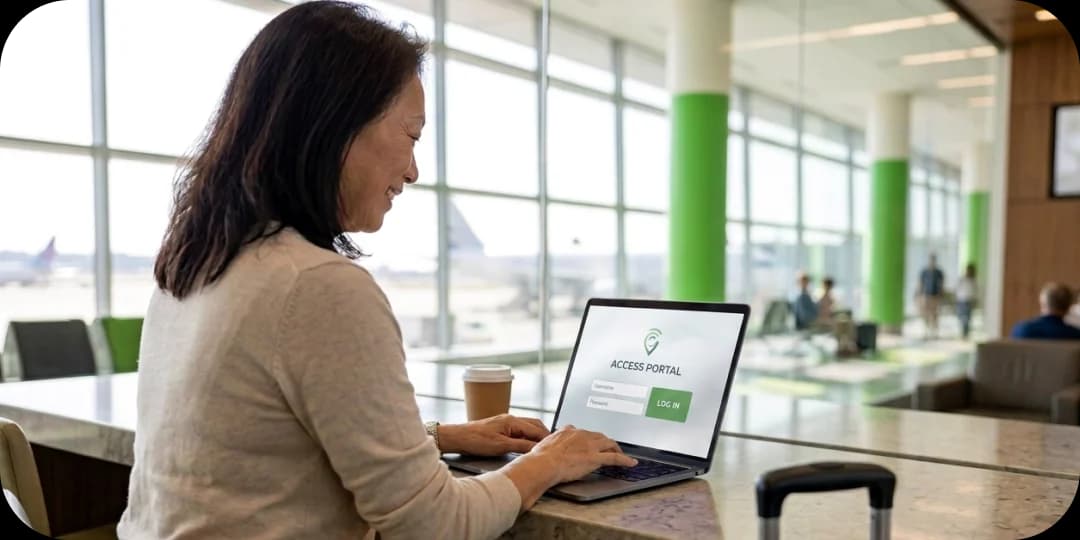 woman typing on laptop
