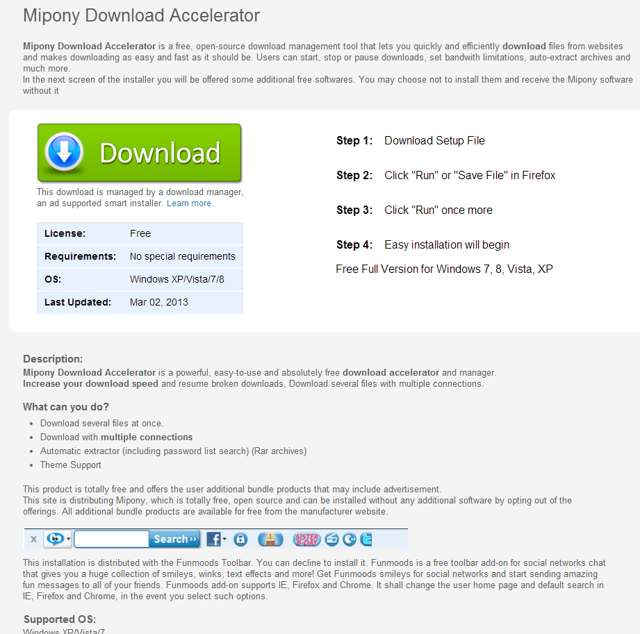 Download_Accelerator_Mipony_InstallCore_PUA_FunMoods_Toolbar_Potentially_Unwanted_Application